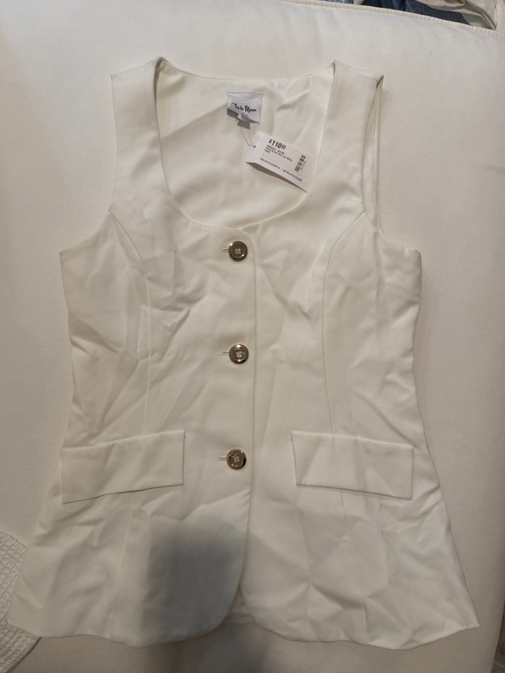 Sky to Moon Utility Vest in White Size Small